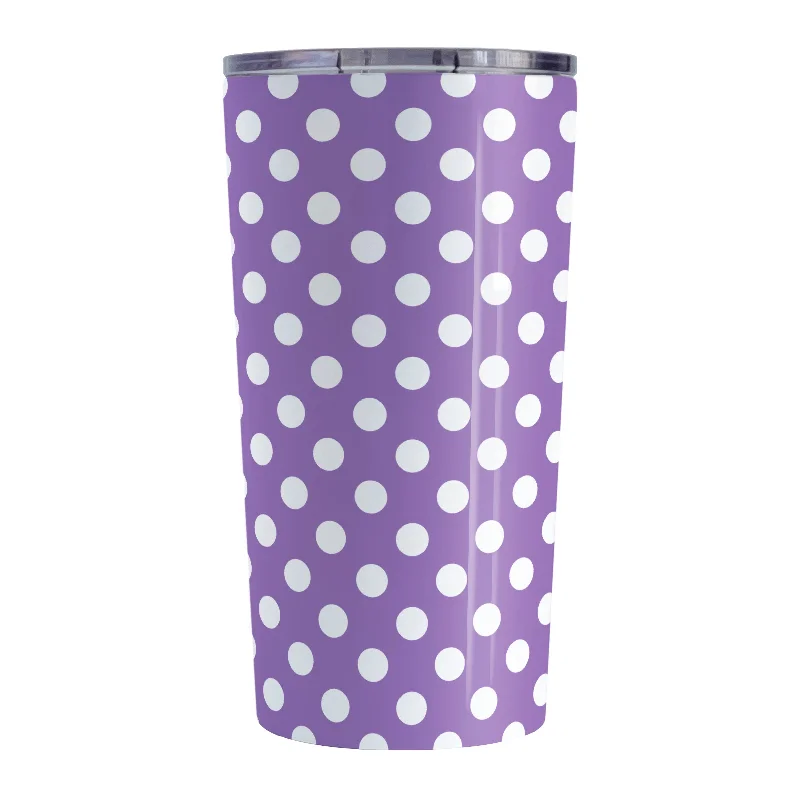 eco-friendly tea mug -Purple Polka Dot Tumbler Cup