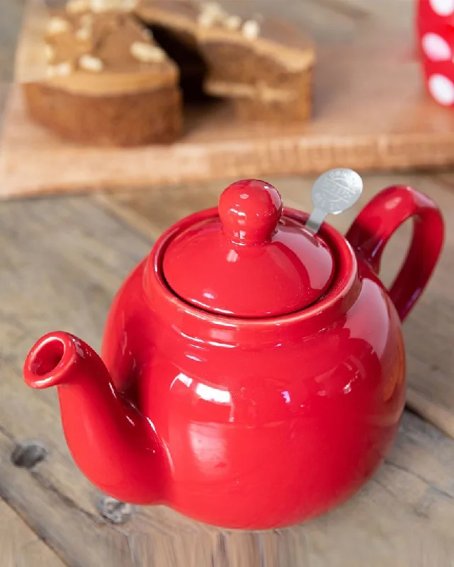 bright coffee mug -Red Cafetiere Ceramic Teapot