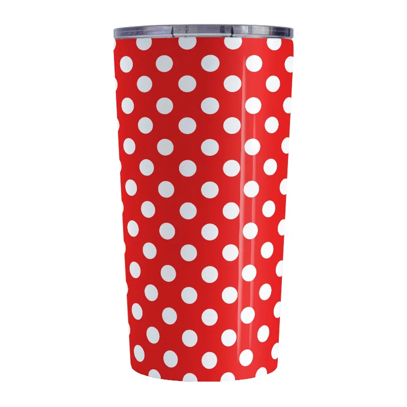 best coffee mug -Red Polka Dot Tumbler Cup