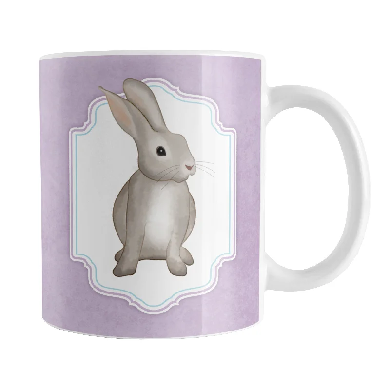 tea cup and saucer set -Rustic Purple Rabbit Mug