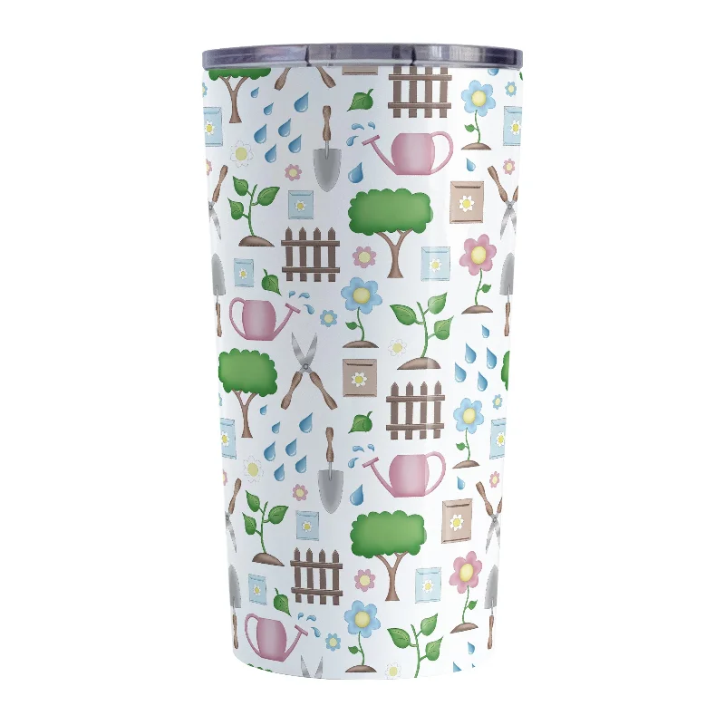 sports-themed coffee mug -Spring Gardening Pattern Tumbler Cup