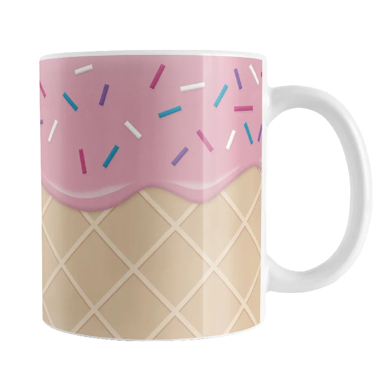 artist designed coffee mug -Strawberry Ice Cream Waffle Cone Mug