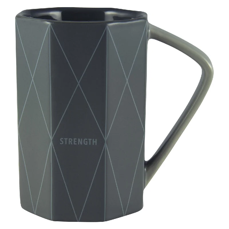 bright coffee mug -Strength Geometrical Black Ceramic Mug - Philippians 4:13