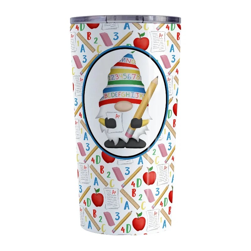 oversized coffee mug -Teacher Gnome School Pattern Tumbler Cup