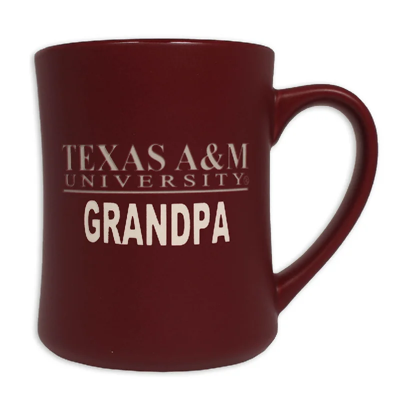 travel mug for office -Texas A&M Matte Grandpa Diner 14oz Mug