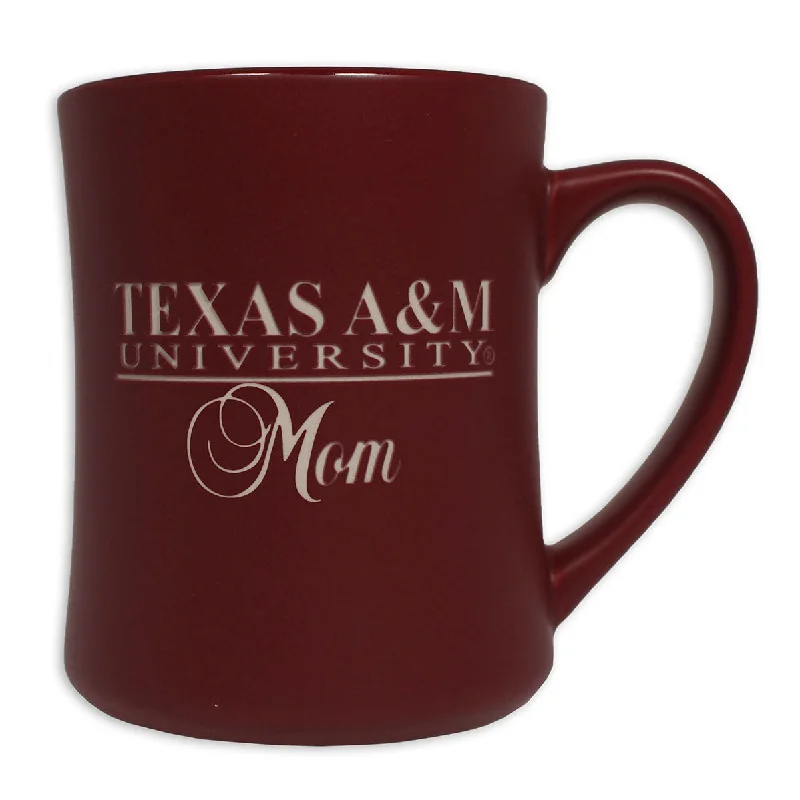 floral coffee mug -Texas A&M Mom Matte Diner 14oz Mug