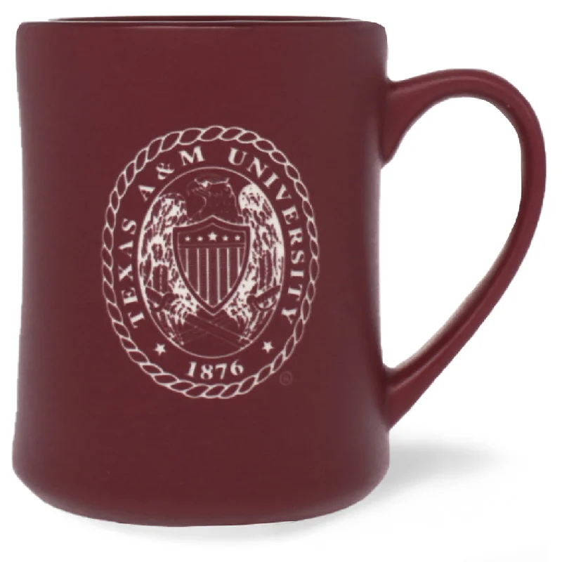 minimalist coffee cup -Texas A&M Ring Crest Matte 14oz Mug