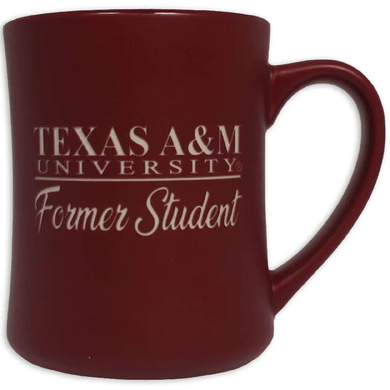 insulated coffee cup with lid -Texas A&M Former Student Matte Diner 14oz Mug