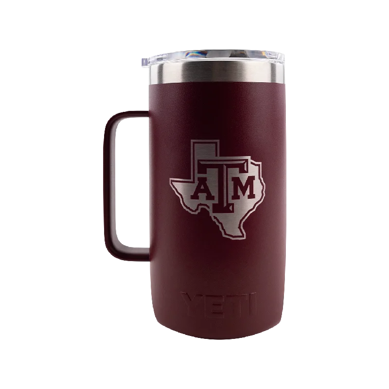 large ceramic coffee mug -Texas A&M Yeti Rambler Lonestar Mug 24oz