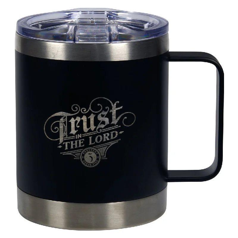 insulated mugs for camping -Trust in the Lord Stainless Steel Camp Style Mug