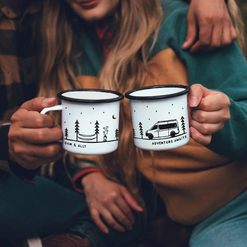 travel coffee mug for commuting -Vanlife Camp Mug- No Mountains