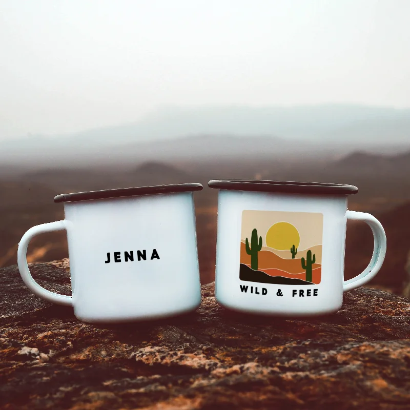 funny mugs for office -Wild & Free Desert Camp Mug