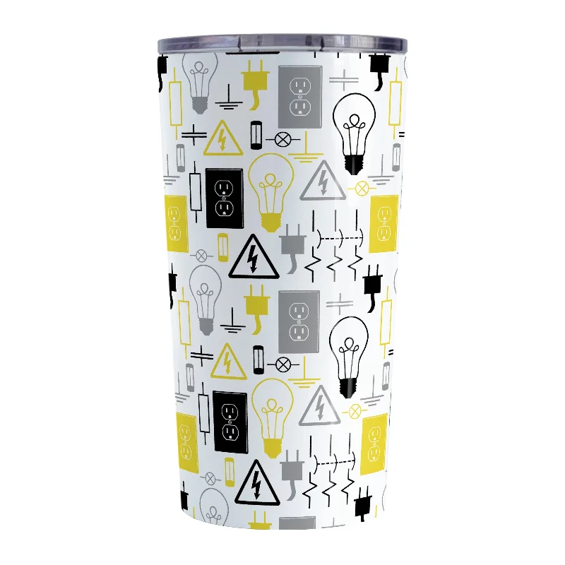 wedding coffee mug -Yellow Electrical Electrician Tumbler Cup