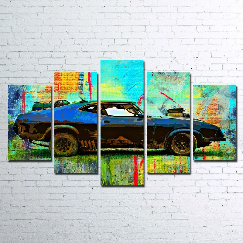 artistic cityscape botanical paintings-Abstract Interceptor Canvas Set