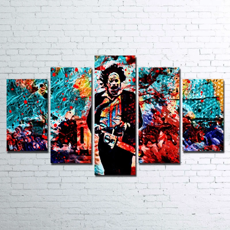 creative tropical canvas art paintings-Abstract Leatherface Canvas Set