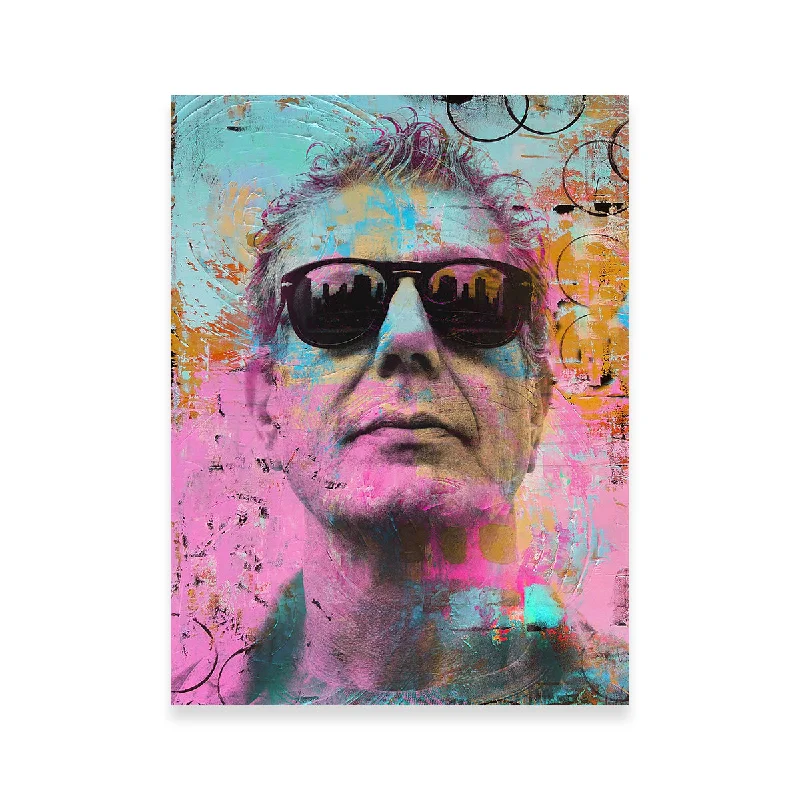 contemporary botanical canvas art-Anthony Bourdain