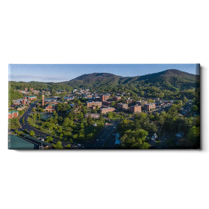 coastal vintage geometric canvas paintings-Appalachian State Mountaineers - Campus Aerial Panoramic