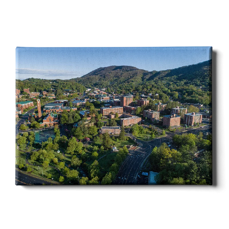 abstract modern tropical landscape paintings-Appalachian State Mountaineers - Campus Aerial