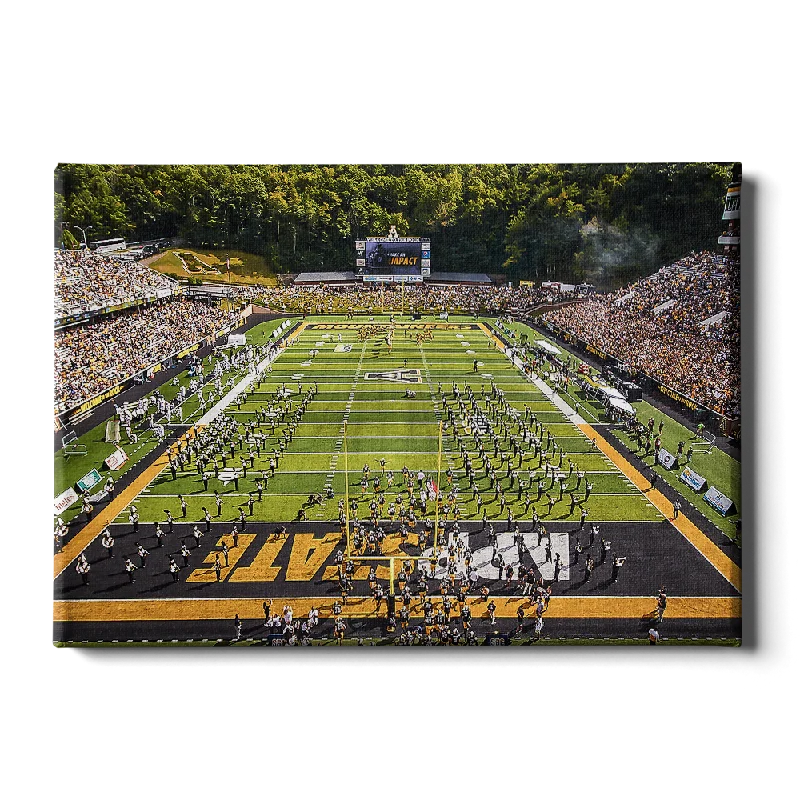 colorful tropical cityscape canvas paintings-Appalachian State Mountaineers - End Zone View Enter Mountaineers