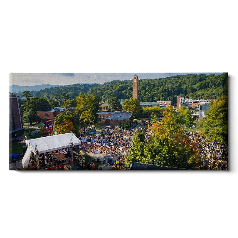 abstract retro geometric paintings-Appalachian State Mountaineers - Game Day Aerial Panoramic