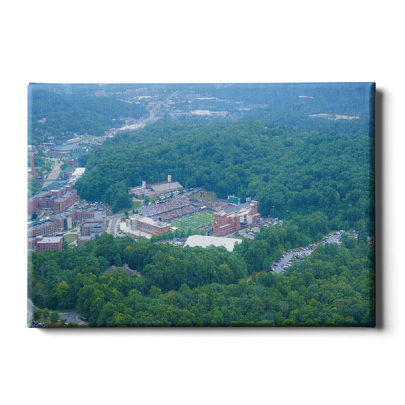 contemporary geometric flower paintings-Appalachian State Mountaineers - Kidd Brewer Stadium 3333