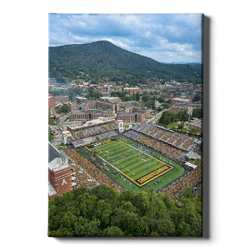 modern geometric floral wall art-Appalachian State Mountaineers - Kidd Brewer Stadium Aerial