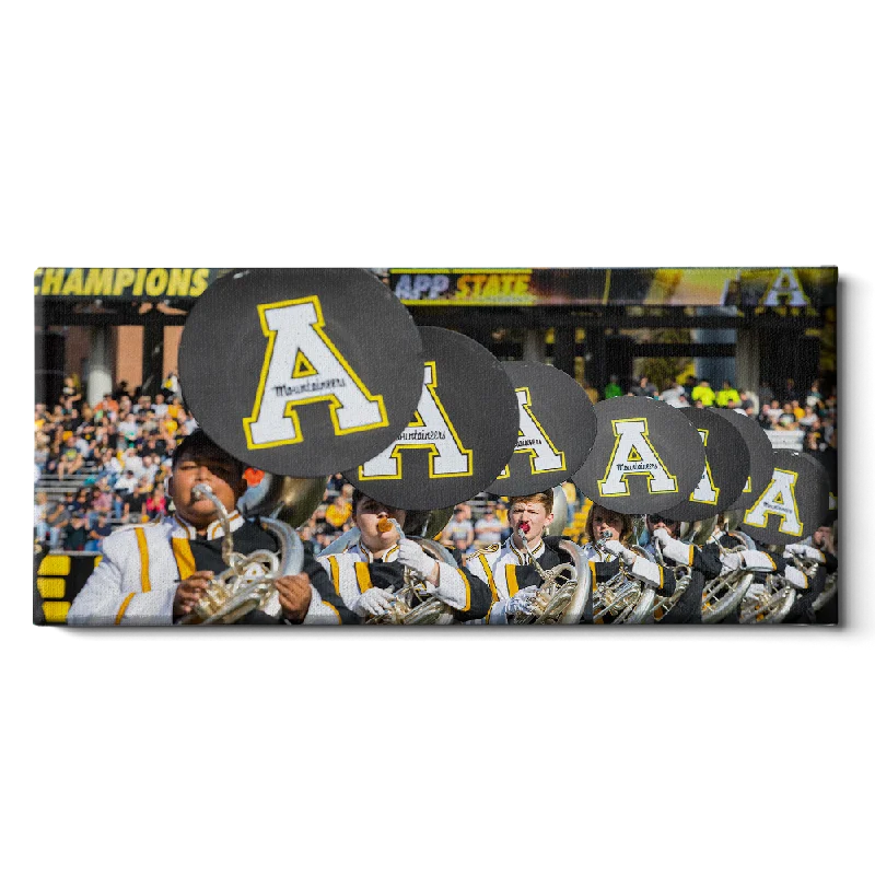 colorful geometric floral paintings-Appalachian State Mountaineers - Marching Mountaineers Panoramic