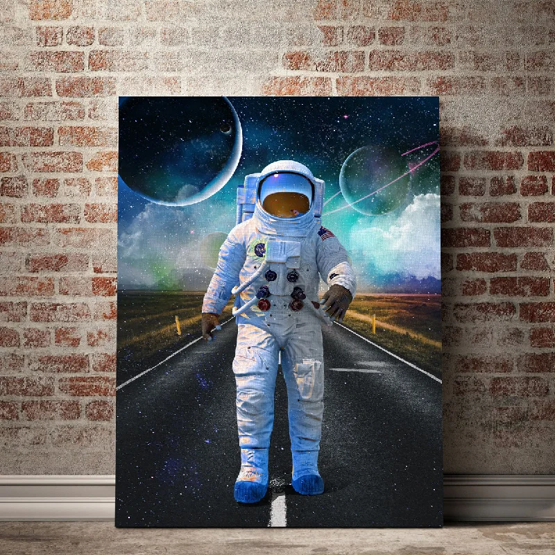 tropical cityscape wall canvas paintings-Astronaut Road Canvas Set