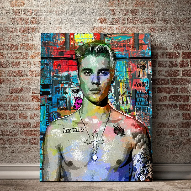 contemporary geometric flower paintings-Bieber Canvas Set