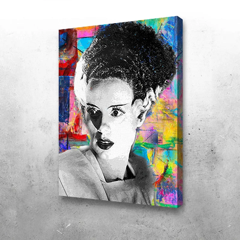 artistic vintage cityscape paintings-Bride of Frankenstein Canvas