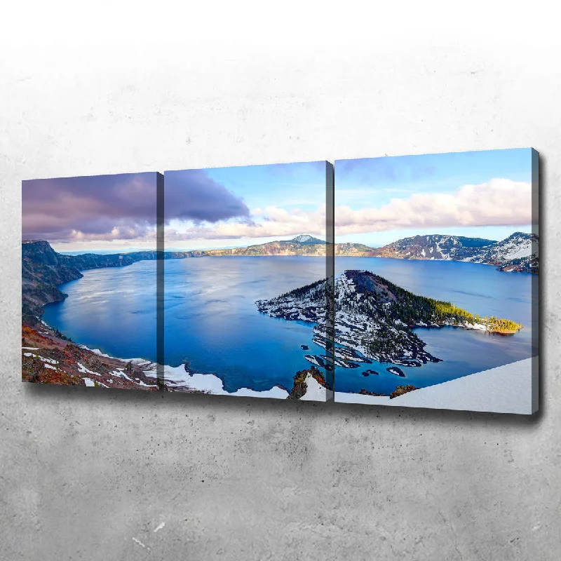 retro coastal landscape wall paintings-Crater Lake