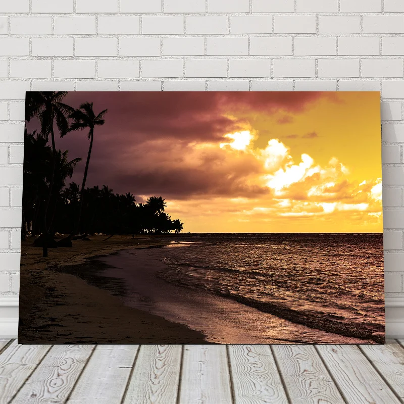 vintage tropical landscape paintings-Dominican Sunset 1