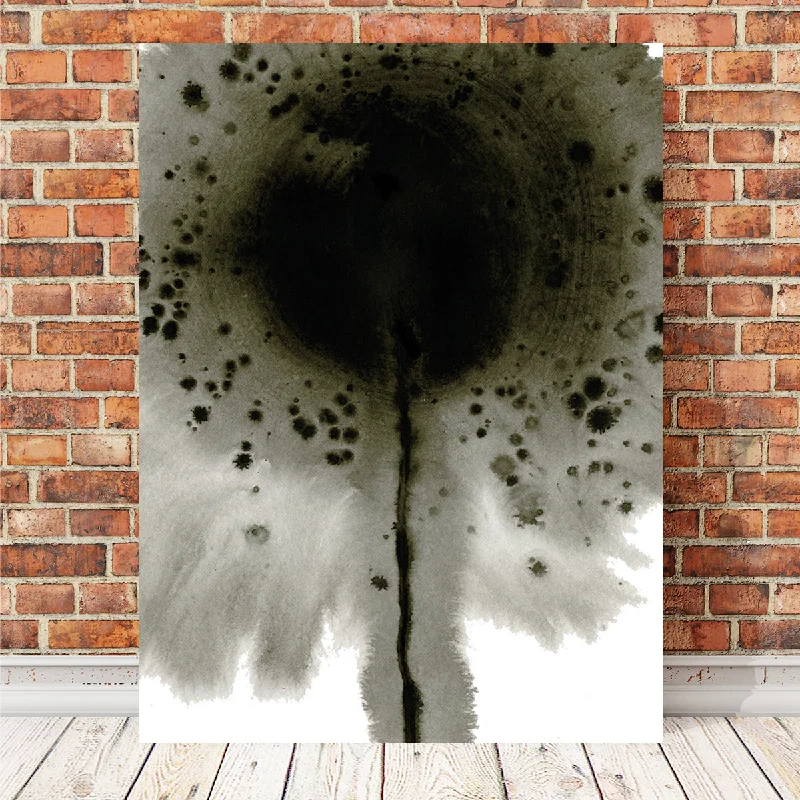 coastal modern canvas art paintings-Flower Grey Spatter