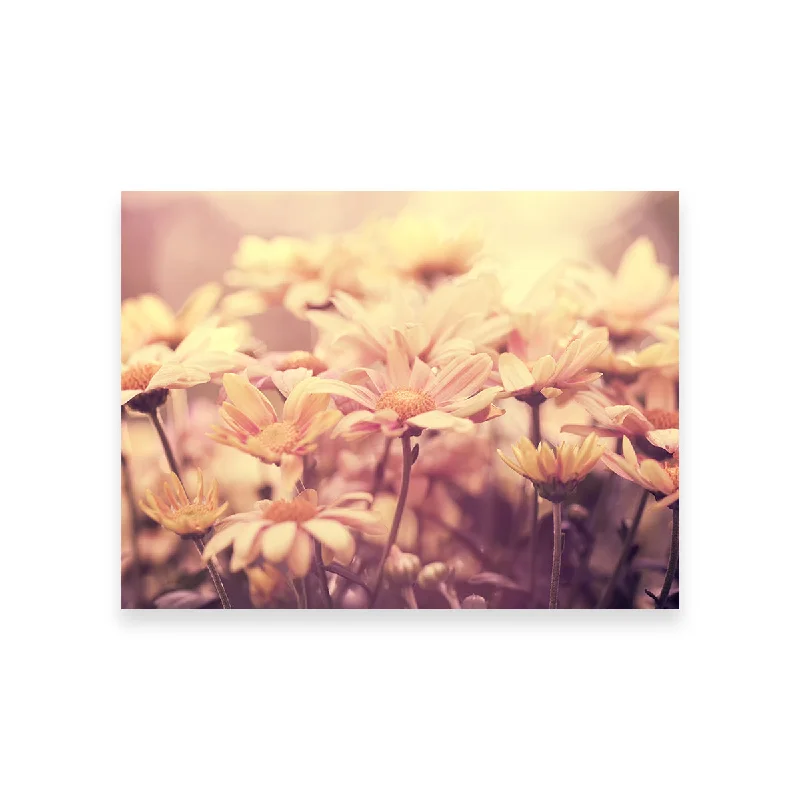 unique vintage landscape wall paintings-Flowers at Sunset