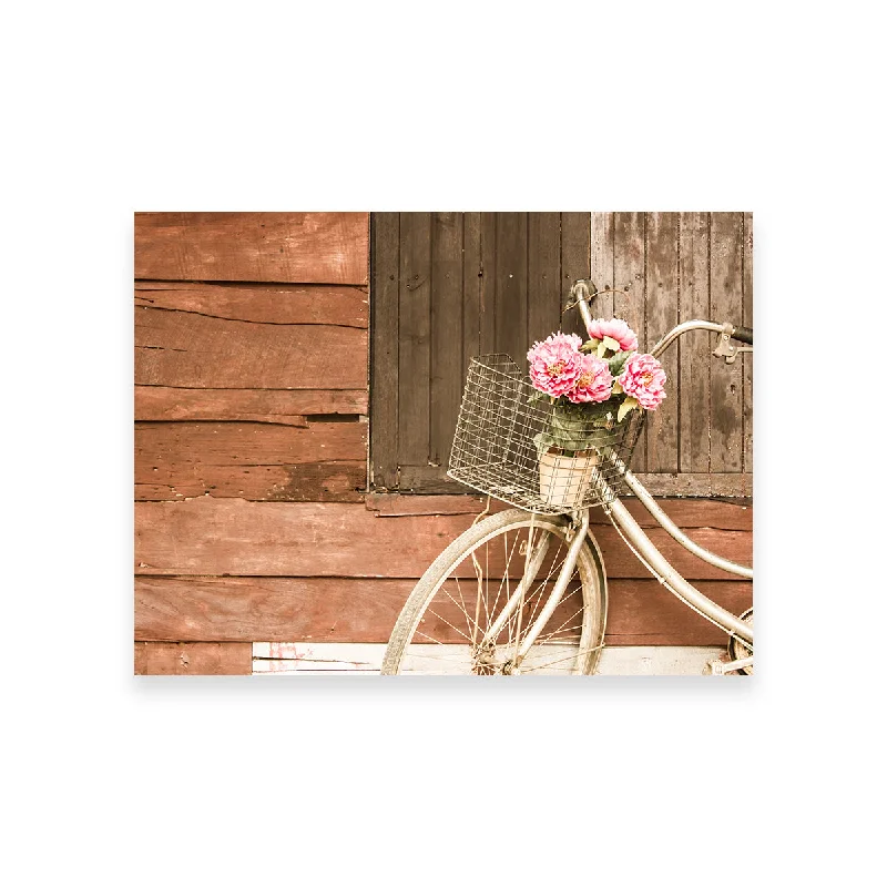 modern floral abstract paintings-Flowers in a Bicycle Basket