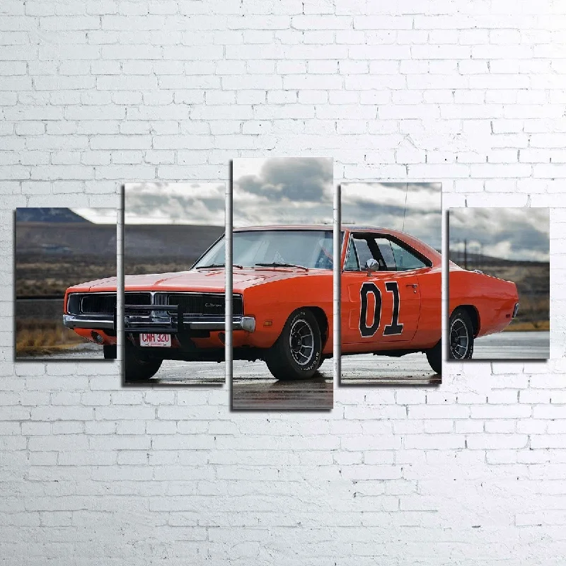 unique geometric art wall paintings-General Lee 5pc Canvas Set