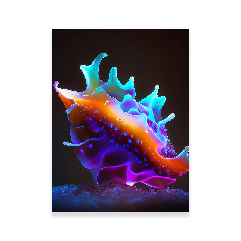 large geometric abstract wall paintings-Glowing Nudibranch