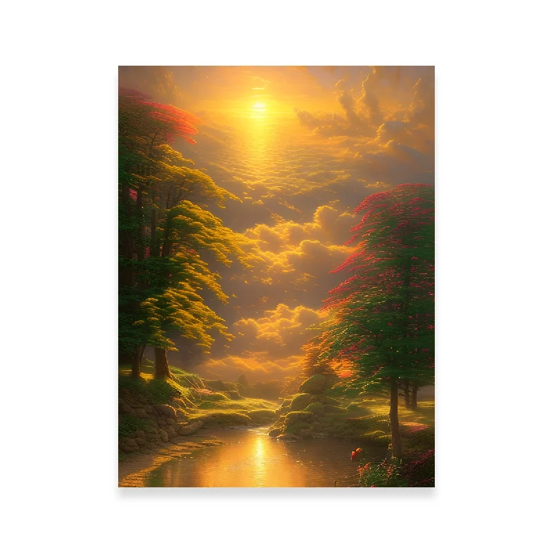 creative nature canvas wall art-Golden Sunrise