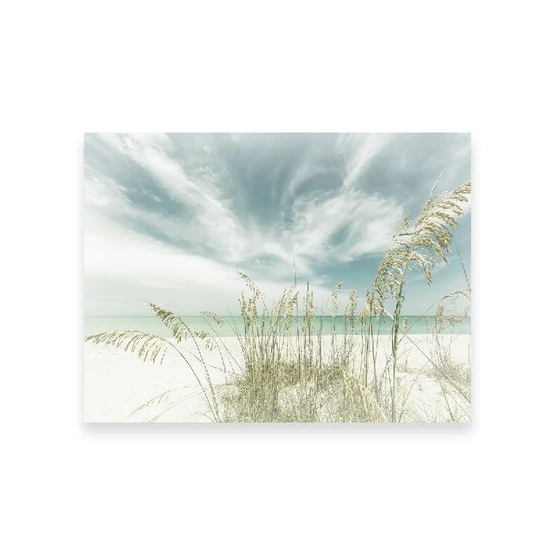 contemporary nature abstract flower paintings-Faded Calmness on the Beach