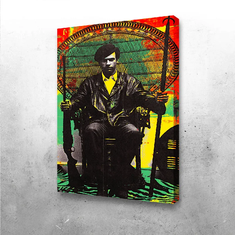 oversized tropical wall paintings-Huey P Newton Canvas Set