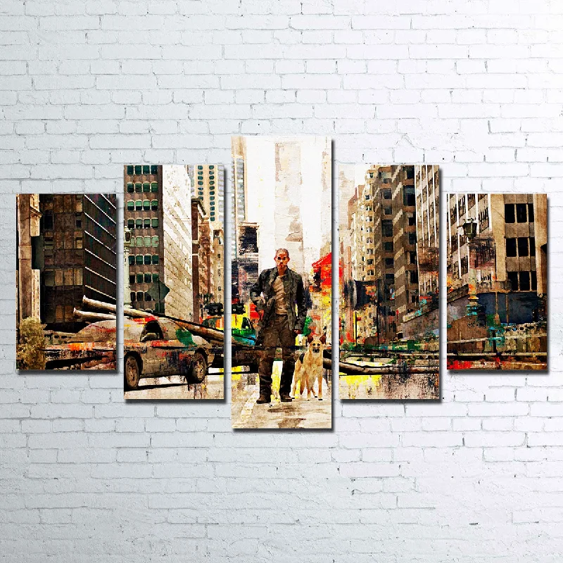 oversized geometric beach paintings-I Am Legend Canvas Set