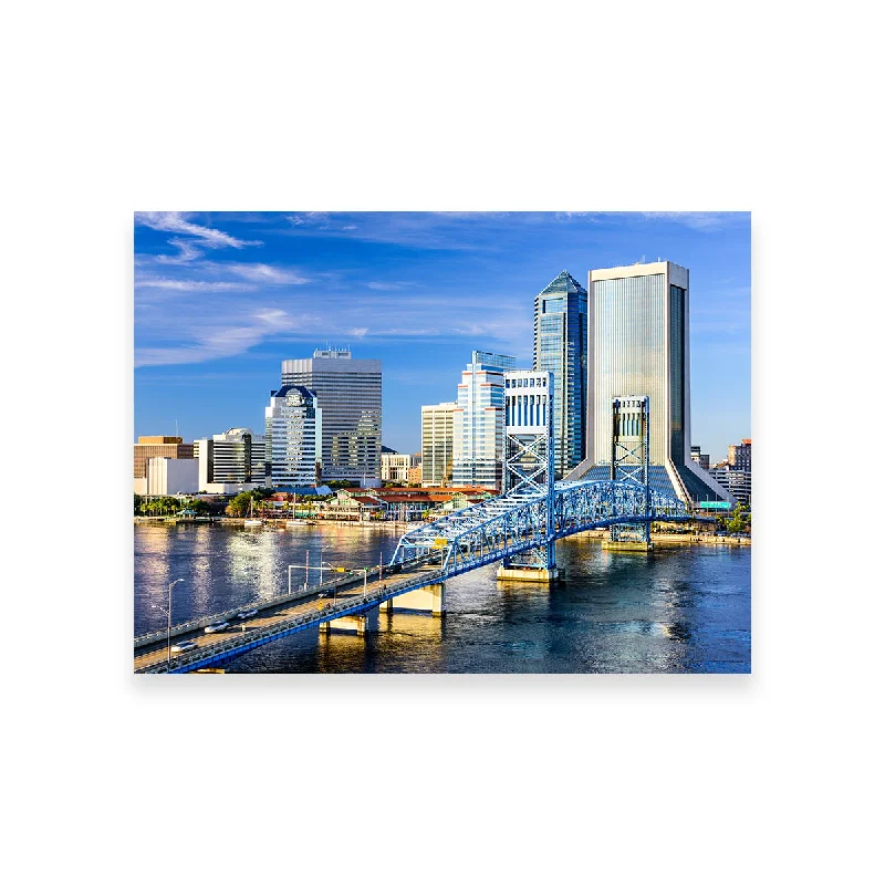 vibrant retro cityscape paintings-Jacksonville