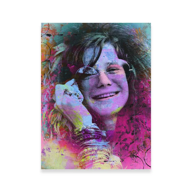 bold geometric nature wall paintings-Janis Joplin