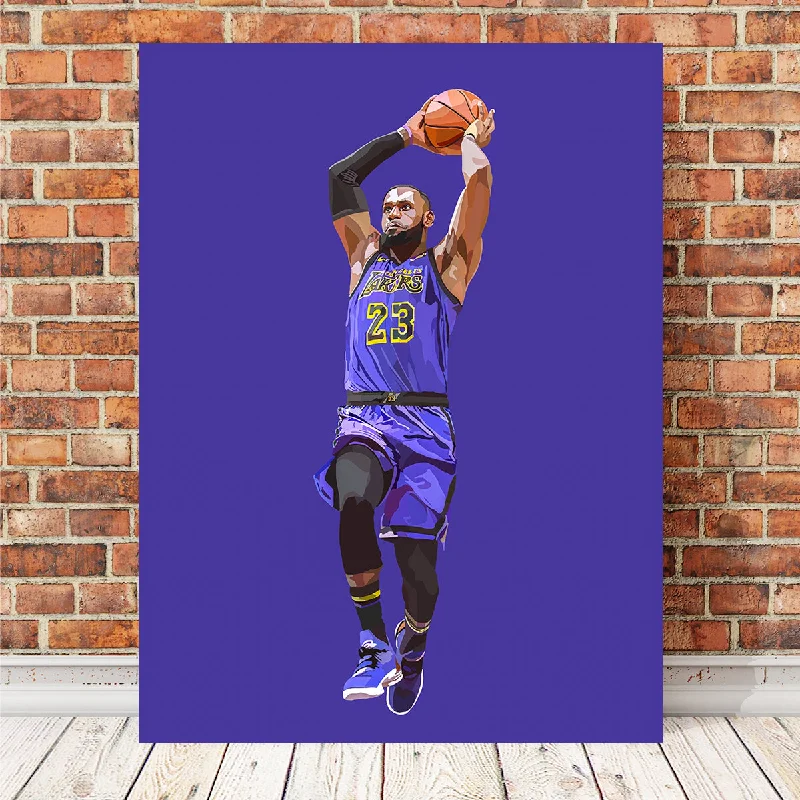 coastal modern canvas art paintings-Jumping Lebron