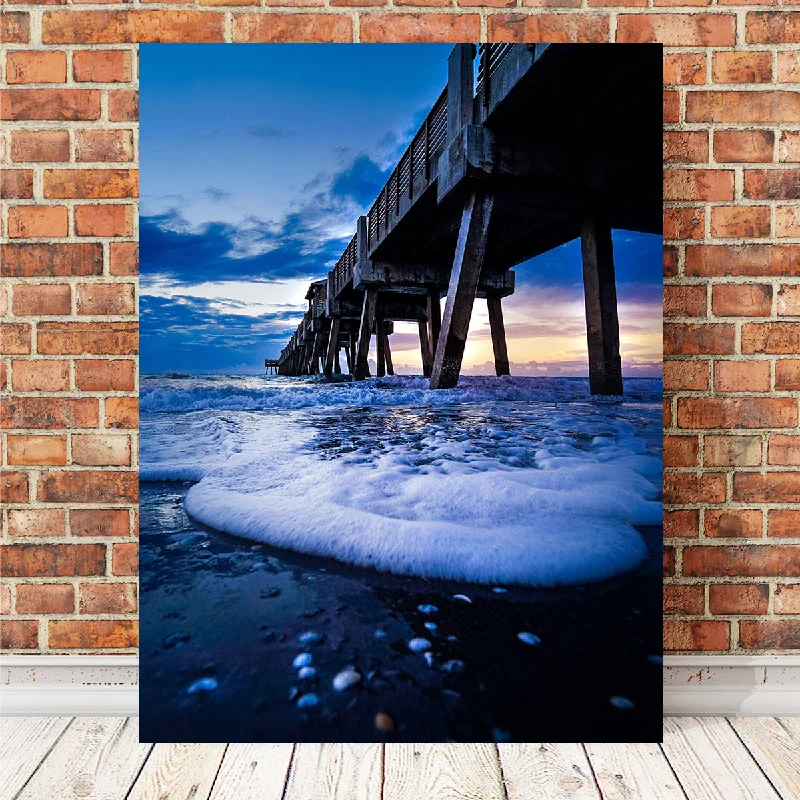 nature-inspired flower canvas paintings-Juno Beach Pier