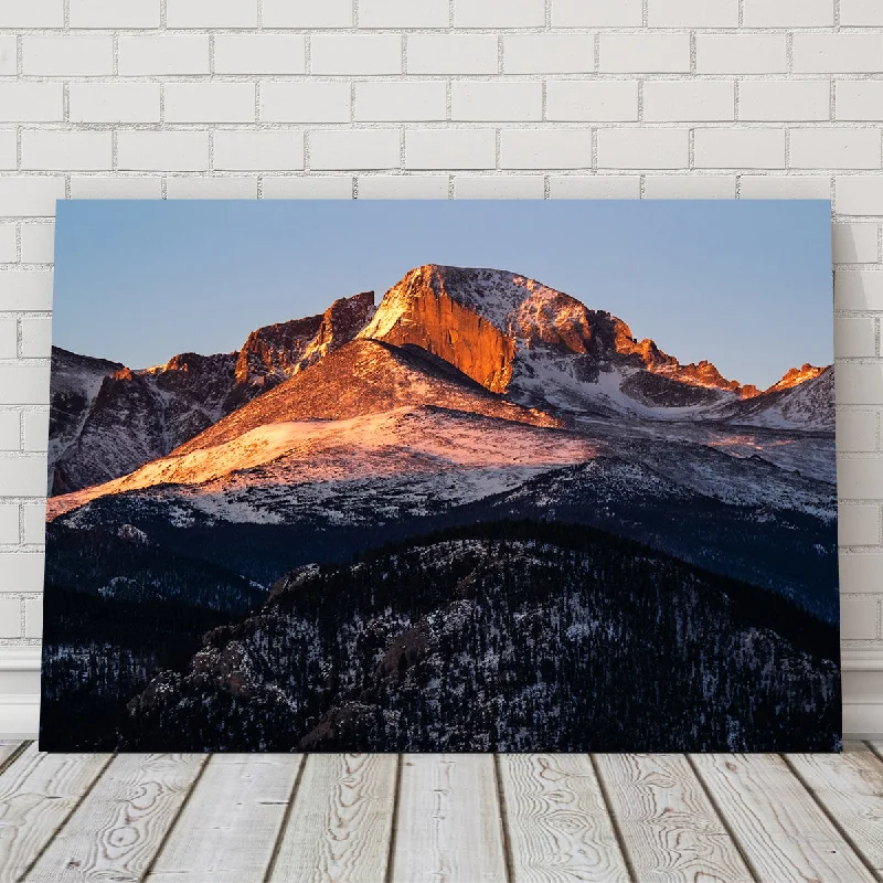 nature-themed abstract canvas paintings-Longs Peak at Sunrise