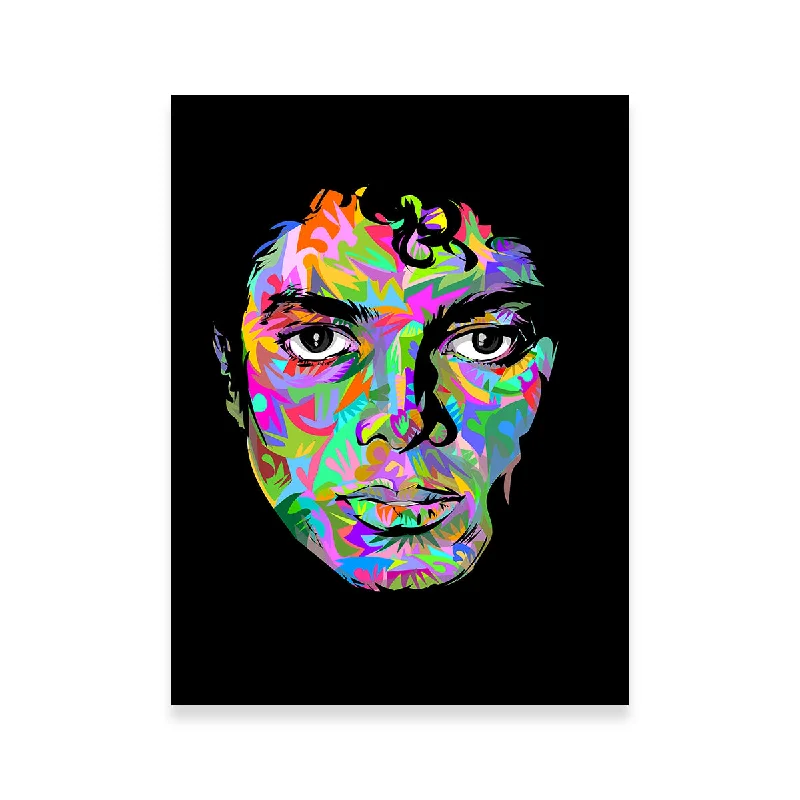 oversized floral geometric paintings-Michael Jackson Black Out