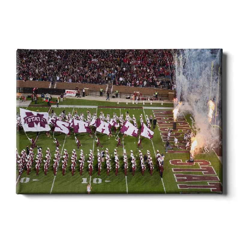 contemporary botanical wall art paintings-Mississippi State Bulldogs - Enter M