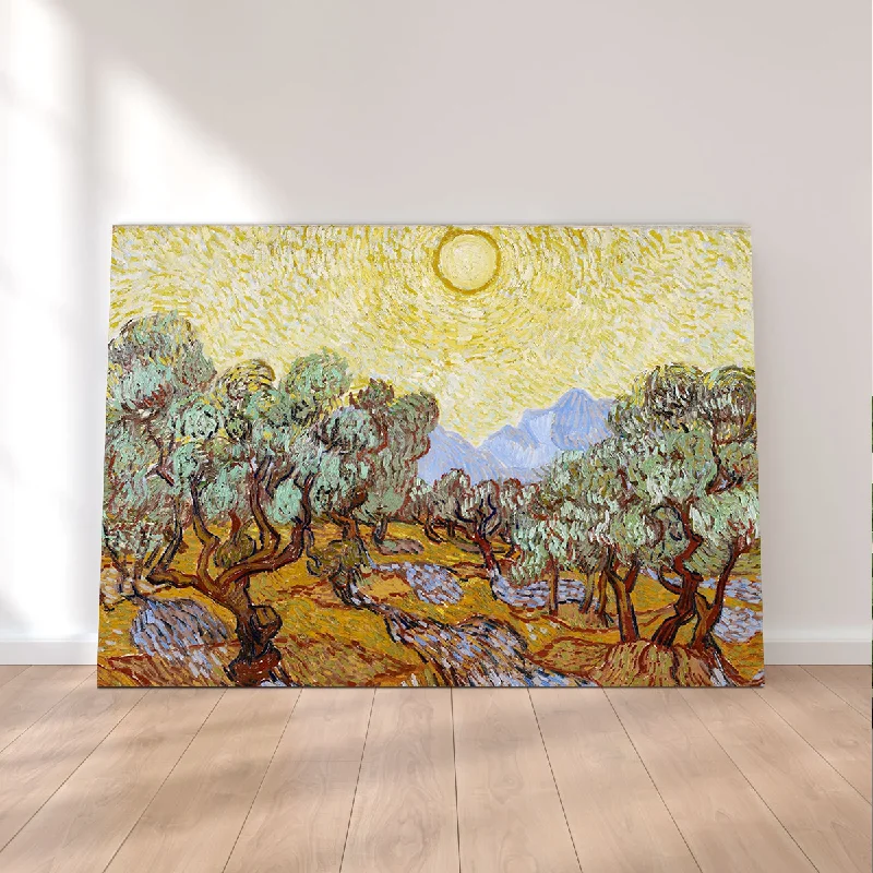 hand-painted coastal wall art paintings-Olive Trees