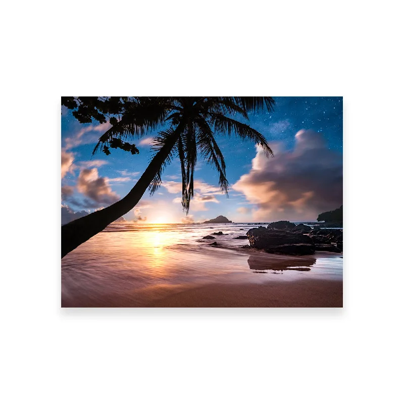 colorful abstract landscape wall paintings-Palm Tree Beach